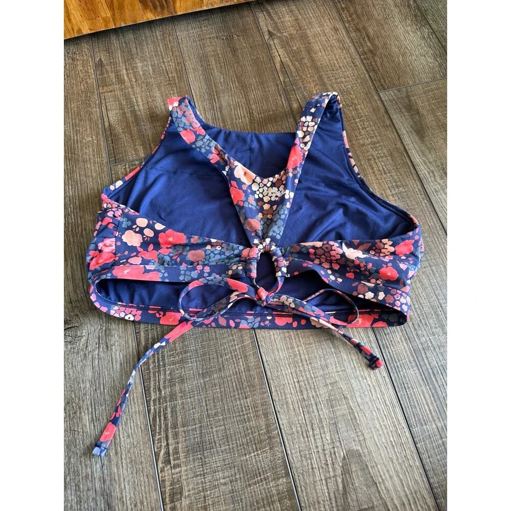 Title Nine Selkie High Neck Bikini Top Sz. XL Floral Crush